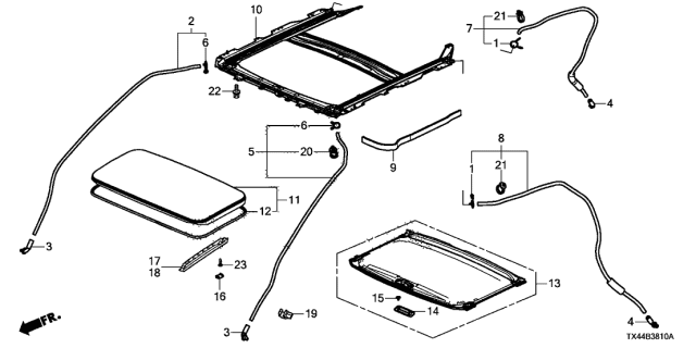 2016 Acura RDX Tube, Right Rear Drain Diagram for 70060TX4A00