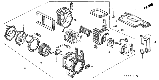 1992 Acura NSX Motor Assembly, Blower Diagram for 79310SL0A01