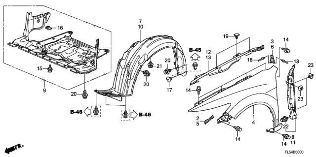 2014 Acura TSX Fender, Right Front (Dot) Diagram for 60210TL0A91ZZ
