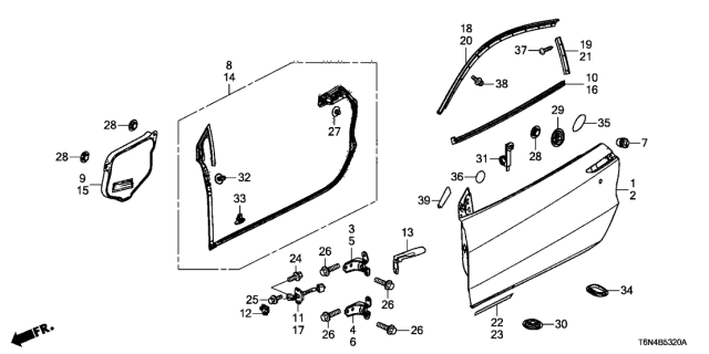 2020 Acura NSX  Bolt, Flange (M8X30) Diagram for 90106T6NA00