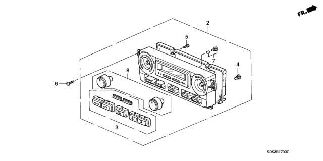 2001 Acura TL  Control Assembly, Automatic Air Conditioner (Chamois Gray No. 3) Diagram for 79600S0KA42ZA