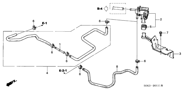 2000 Acura TL  Joint, PCV Tube Diagram for 11859P8AA10