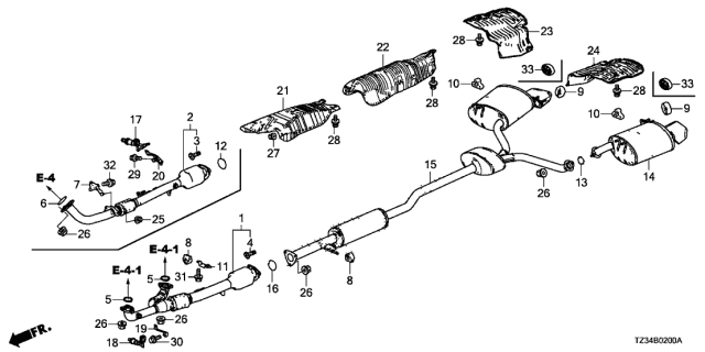 2017 Acura TLX  Catalytic Converter Diagram for 181505J2A00