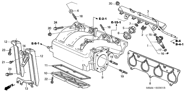 2005 Acura RSX  Gasket, Intake Manifold Cover Diagram for 17102PRBA01