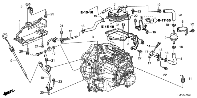 2014 Acura TSX  Hose (180MM) (ATF) Diagram for 25213R90007