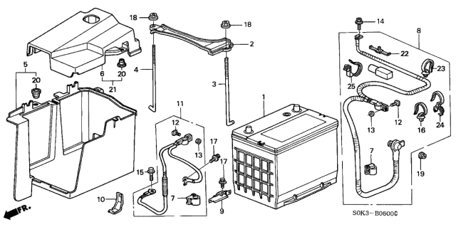2003 Acura TL  Box, Battery Diagram for 31521S0KA11