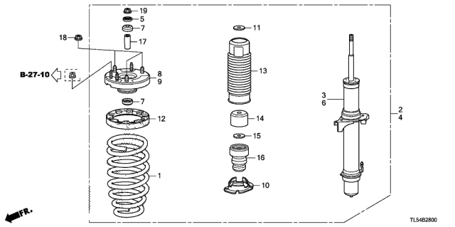 2012 Acura TSX Shock Absorber Unit, Left Front Diagram for 51621TL7A01
