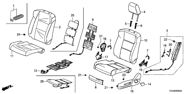 2016 Acura RDX Guide, Headrest Lock (Light Jewel Gray) Diagram for 81144TF0G01YJ