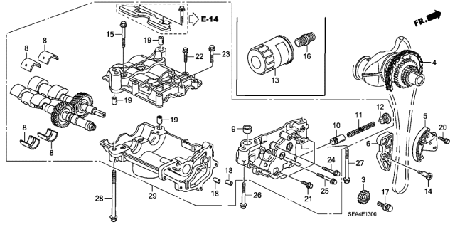 2005 Acura TSX Tensioner, Balancer Shaft Chain Diagram for 13450PNA004