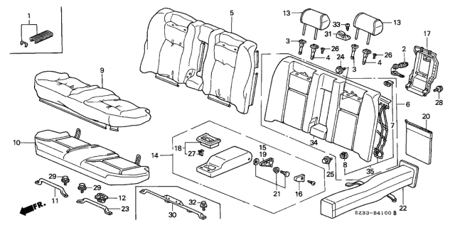 2000 Acura RL  Bolt, Flange (6X18) Diagram for 90135SZ3000