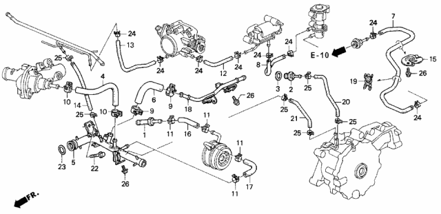 1994 Acura Vigor  Clip, Hose (18.7MM) Diagram for 19512PK2003