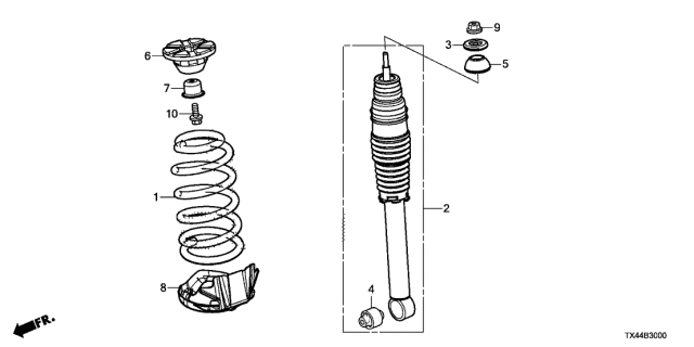 2017 Acura RDX Seat, Rear Spring (Lower) Diagram for 52748TX4A00