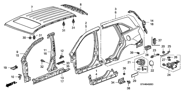 2010 Acura MDX  Rod, Actuator Diagram for 74701STXA00