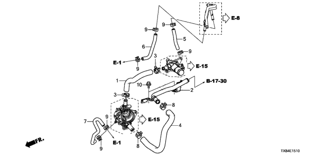 2013 Acura ILX Hybrid Pipe, Heater Diagram for 19510RW0A00