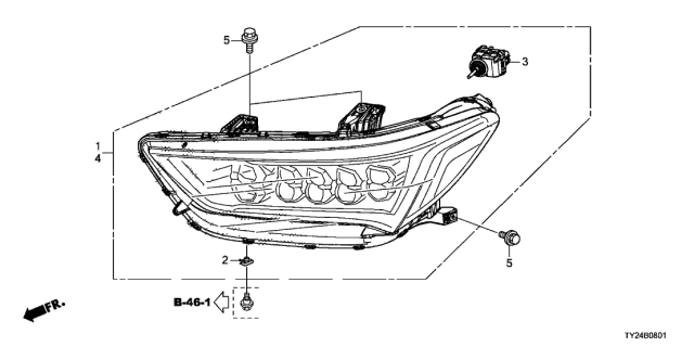 2020 Acura RLX  Left Headlight Assembly Diagram for 33150TY2A51