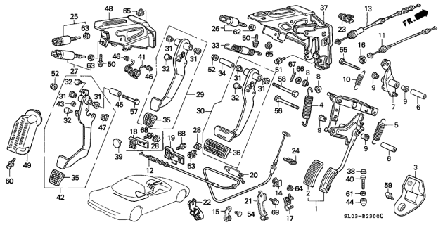 1994 Acura NSX  Seal, Throttle Cable Diagram for 17921SA4730
