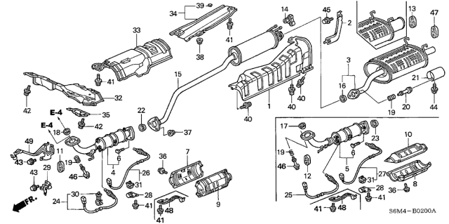 2005 Acura RSX  Gasket, Exhaust Flexible Diagram for 18229S6MA61