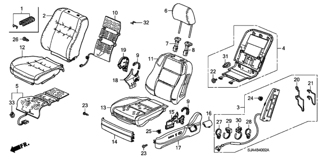 2009 Acura RL Cover, Driver Side Reclining Lap (Outer) (Premium Black) Diagram for 81634TA0A71ZE