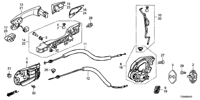 2020 Acura MDX  Handle, Driver Side (Premium Black) Diagram for 72160TZ5A01ZB