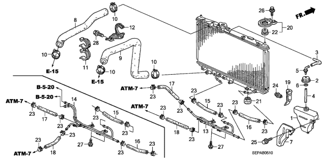 2008 Acura TL Washer, Reserve Tank Diagram for 19108PCX000