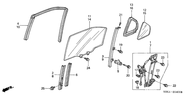 1999 Acura TL Collar A, Rear Door Panel (Lower) Diagram for 72737SR4000