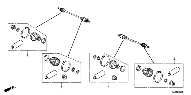 2020 Acura TLX Boot Set, Outboard Diagram for 42018TZ7A02