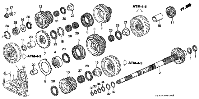 1998 Acura RL  Washer, Spring (29MM) Diagram for 90402PY4000