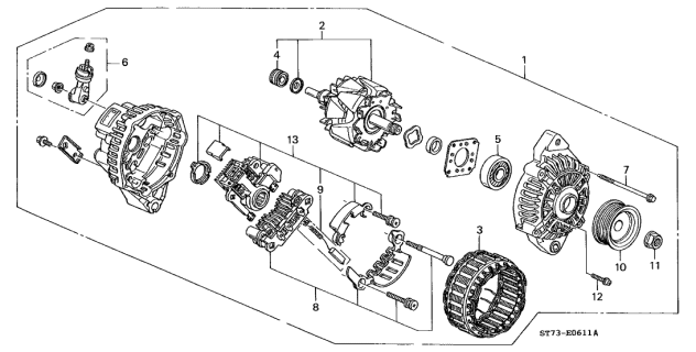 1997 Acura Integra  Screw Diagram for 31146PE0004