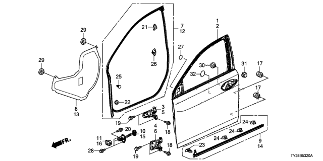 2014 Acura RLX  Clip Diagram for 91530TY2003