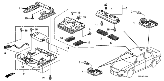 2008 Acura TL Screw Diagram for 83255SEPA01