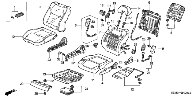 2001 Acura CL  Screw (5X12) Diagram for 90160SZ3003