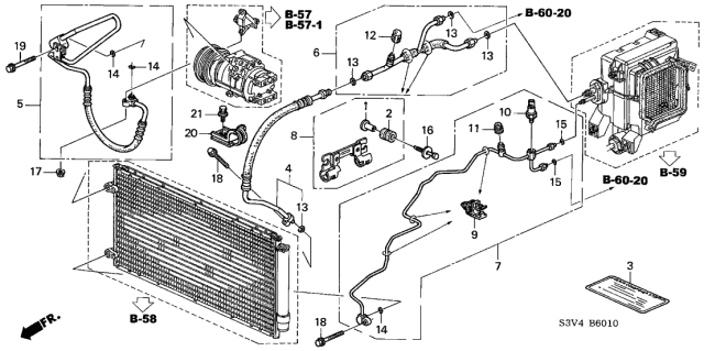 2003 Acura MDX  Clamp, Suction Pipe Diagram for 80360S3VA01