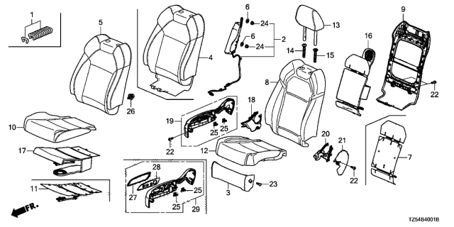 2020 Acura MDX Cover, Passenger Side (Premium Black) Diagram for 81248TZ5A01ZC
