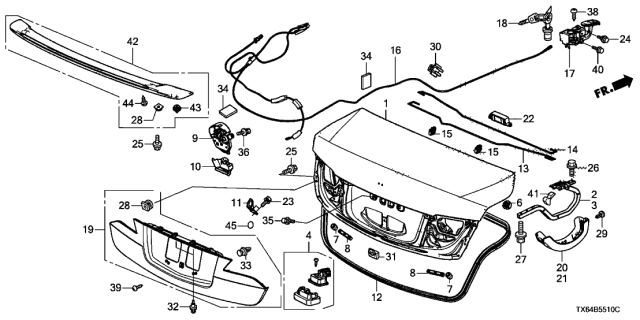 2016 Acura ILX  Seal, Inside Panel (15MM) Diagram for 75826634300