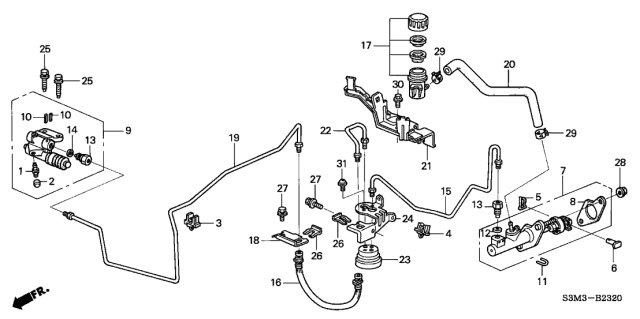 2003 Acura CL Tank Assembly, Clutch Fluid Diagram for 46965S5A013