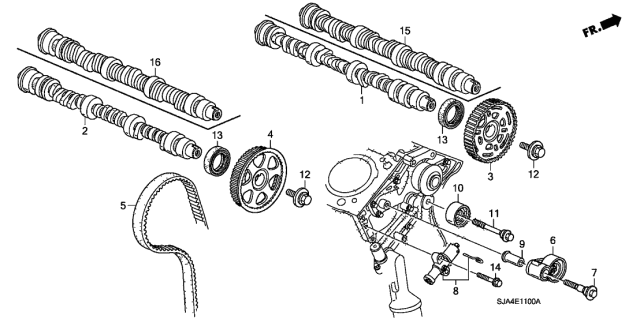 2009 Acura RL Adjuster, Timing Belt Diagram for 14510RCAA01