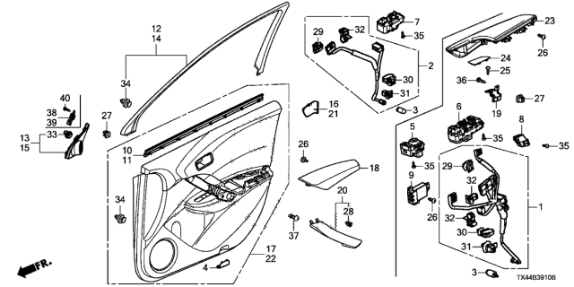 2016 Acura RDX Indicator Assembly, Bsi (R) Diagram for 35930TX4A01