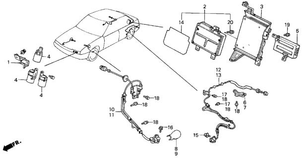 1988 Acura Legend Control Unit (A.L.B.) Diagram for 39790SG0922
