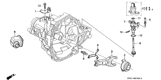 1995 Acura Integra Spring, Clutch Release Setting Diagram for 22835P80000