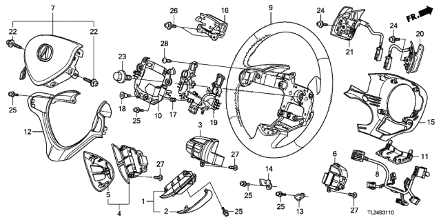 2011 Acura TSX Bolt, Handlebar Diagram for 90161SV4003