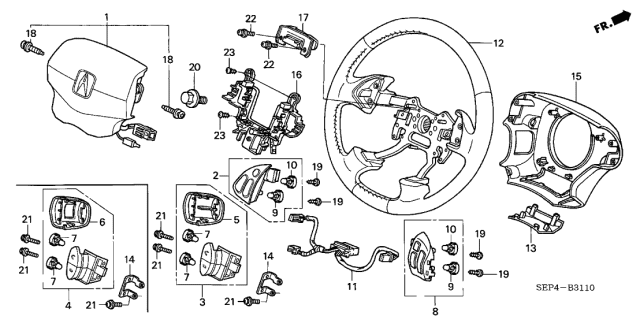 2004 Acura TL  Bulb B Diagram for 36774SEPA01