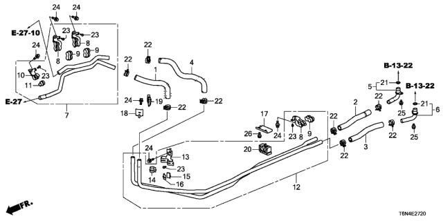 2019 Acura NSX  Clip, Water Hose (24MM) Diagram for 91405TK8A01