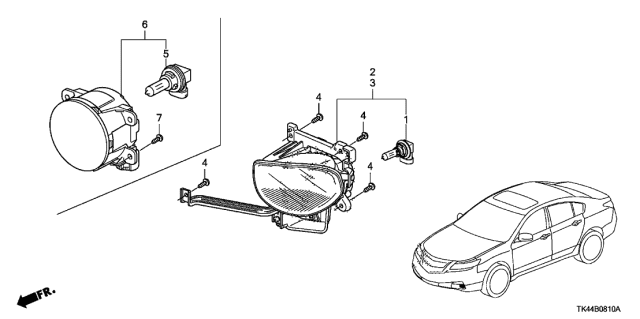 2009 Acura TL Foglight Assembly, Right Front Diagram for 33900TK4A01