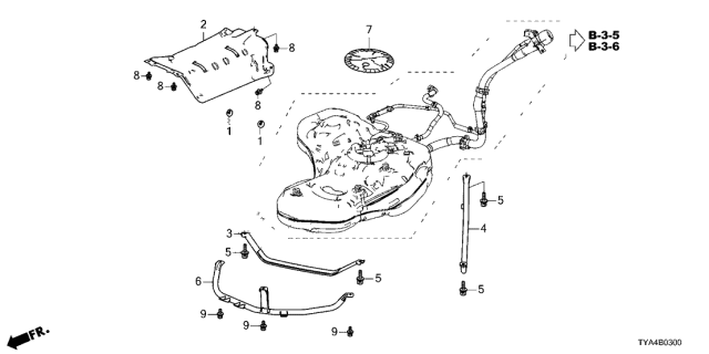 2022 Acura MDX  Guard, Fuel Tank Diagram for 17576TYAA00