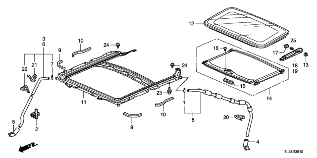 2011 Acura TSX  Tube, Rear Drain (Sunroof) Diagram for 70060TL2A00