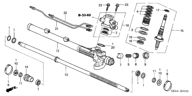2006 Acura TSX  Rack, Steering Diagram for 53626SEAG02