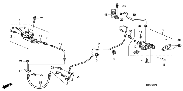 2009 Acura TSX Bracket A, Clutch Pipe Diagram for 46995TA0A01