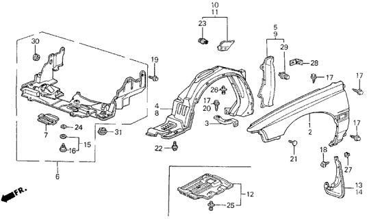 1989 Acura Legend Plug, Console Diagram for 91620SA5000