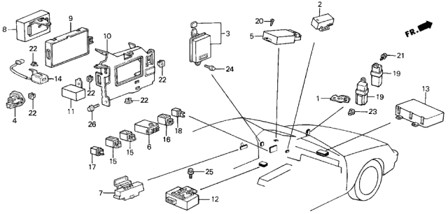 1990 Acura Legend Control Assembly, Interlock Diagram for 39500SD4A02