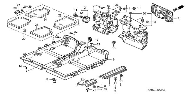 2003 Acura TL Clip, Mat (9Mm) (Star Black) Diagram for 90667SP0A00ZP